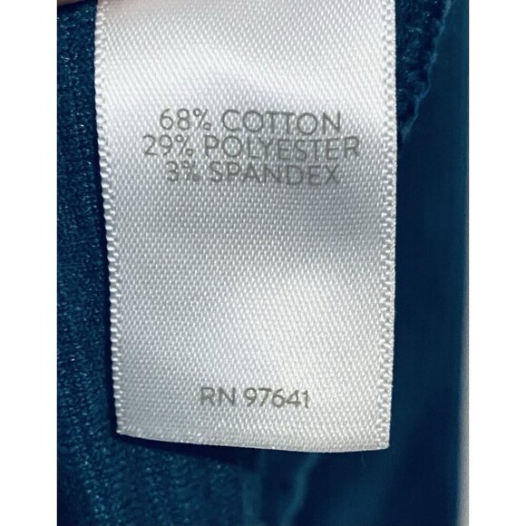 J Jill Top Womens Large Teal Blue Ribbed Velour V Neck Boxy Comfy Loungewear - Picture 5 of 7